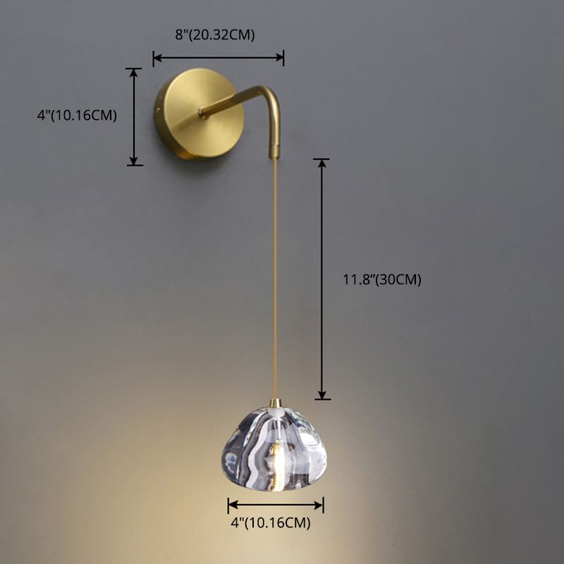 Light Modern Luxury Style Wall Mounted Light Fixture 1 Light Wall Light Sconces with Crystal Shade