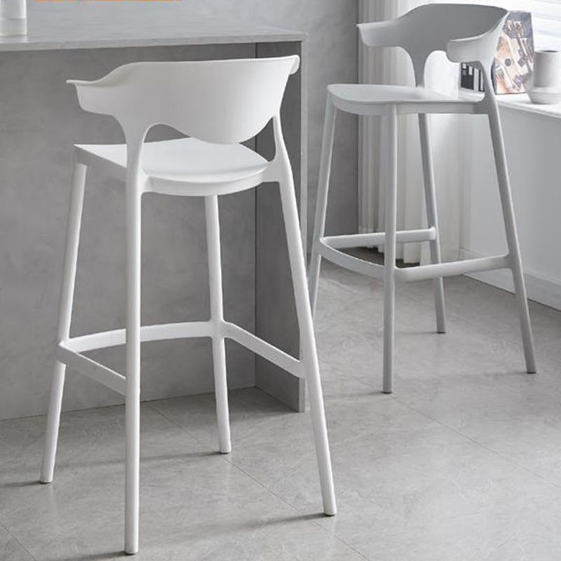 Contemporary Plastic Low Back Counter Stool Plastic Furniture in Matte Finish for Indoor