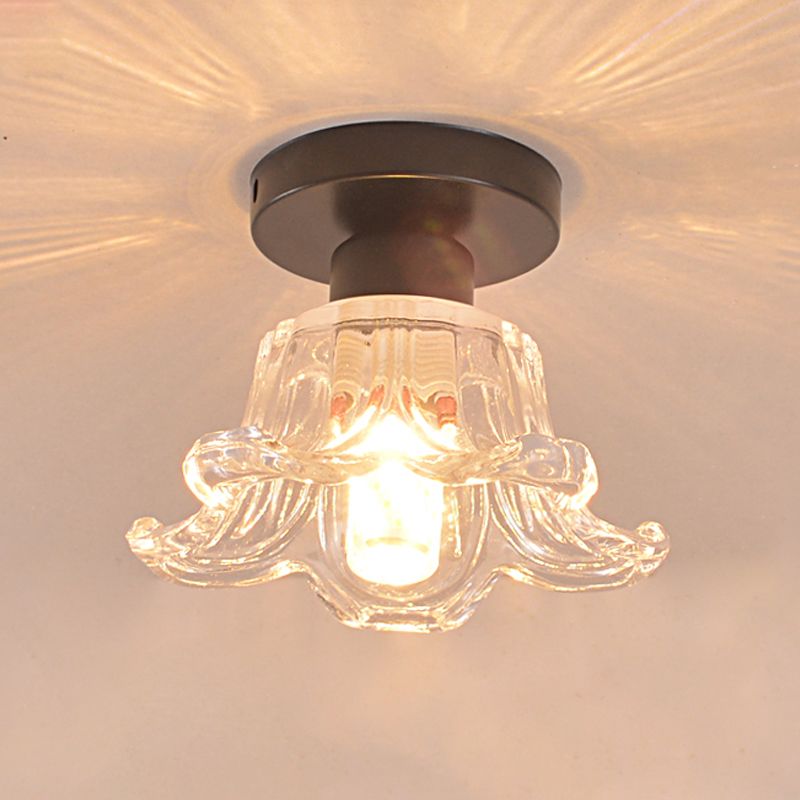 Glass Geometric Flush Mount Lights Modern Style 1 Light Flush Mount Lamp