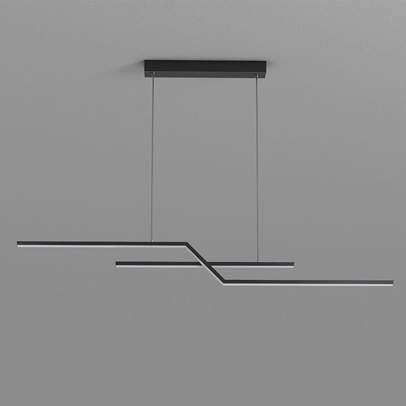2 - Light Iron Kitchen Island Fixture LED Contemporary Ceiling Pendant