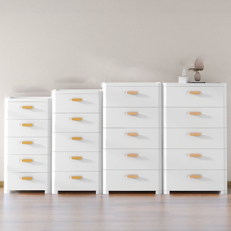 Scandinavian Kids Nightstand Plastic Nursery Dresser with 5 Drawers