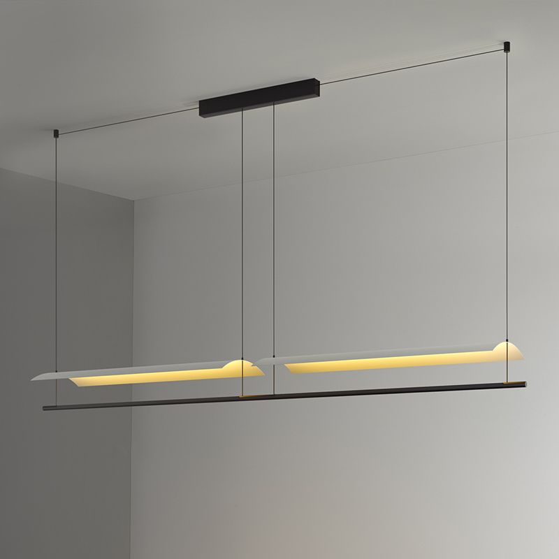 Square Shape Metal Island Pendants Modern Multi Lights Island Pendant Lights in Black