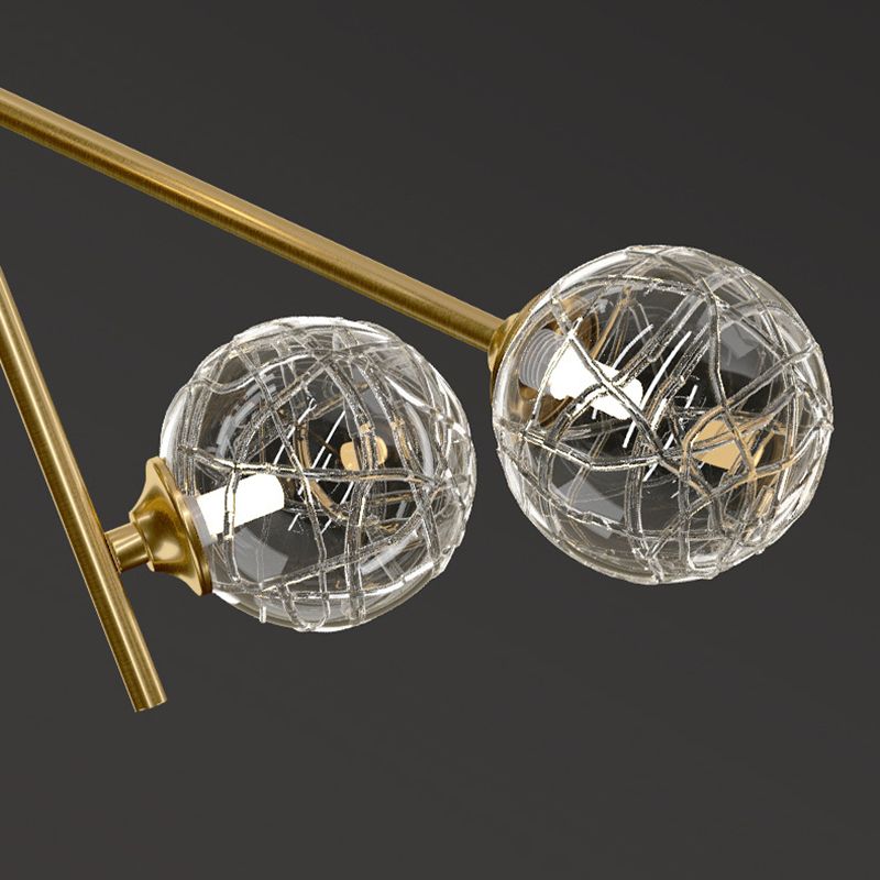 Contemporary Glass Chandelier Light Fixtures Restaurant Multi Head Hanging Chandelier