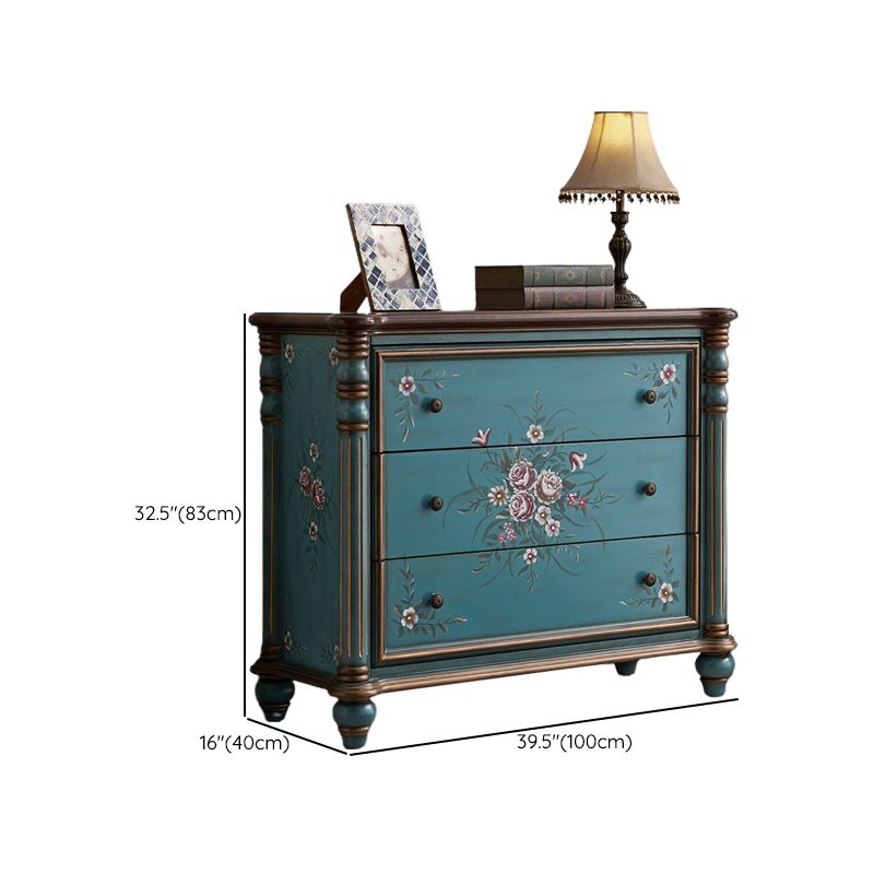Ornate Traditional Dresser Wood Storage Chest with Drawers for Bedroom