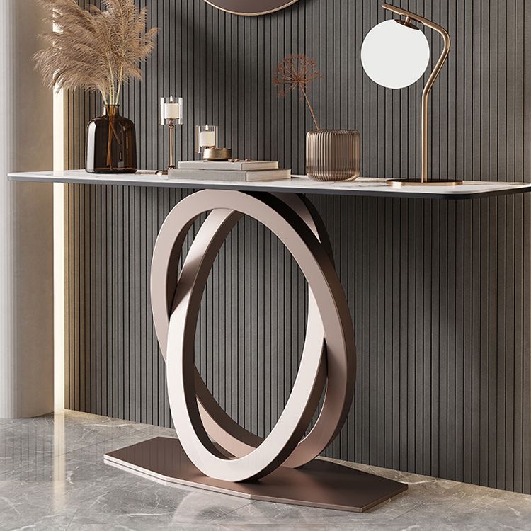 Modern Console Table Stone Abstract Base Accent Table , 33.46" Tall