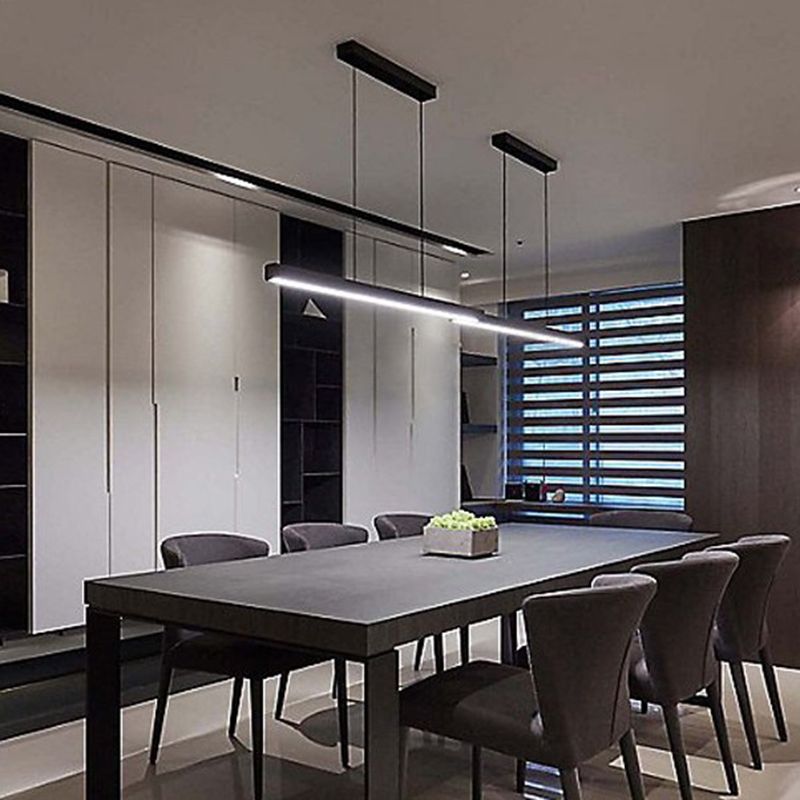 Zeitgenössische Küchenheize helle lineare Decke Anhänger Leuchtmetall 1 Licht