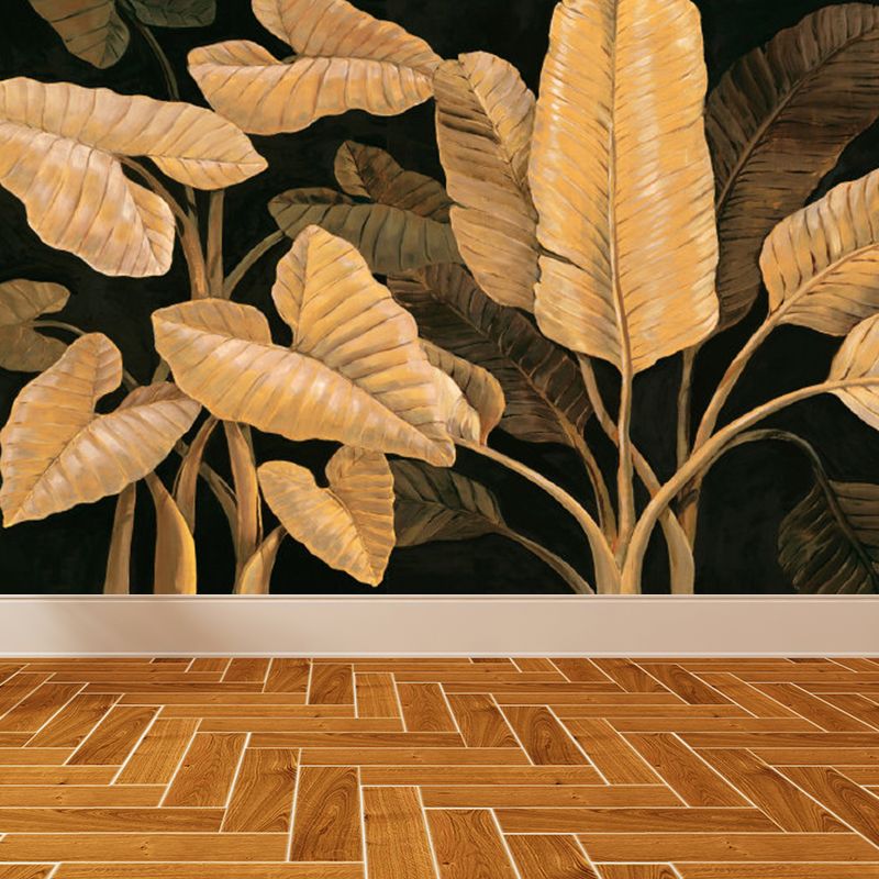 Various Leaves Wall Mural for Dining Room Illustration Wall Decor, Custom Printed