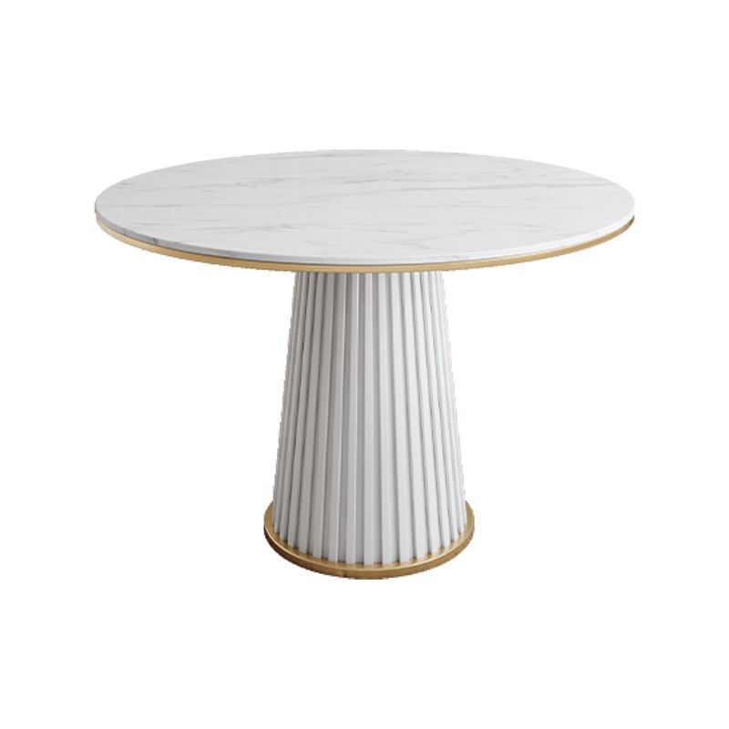 1/5 Pcs Metal Modern Dining Room Set with Round Table and Pedestal Base Dining Set