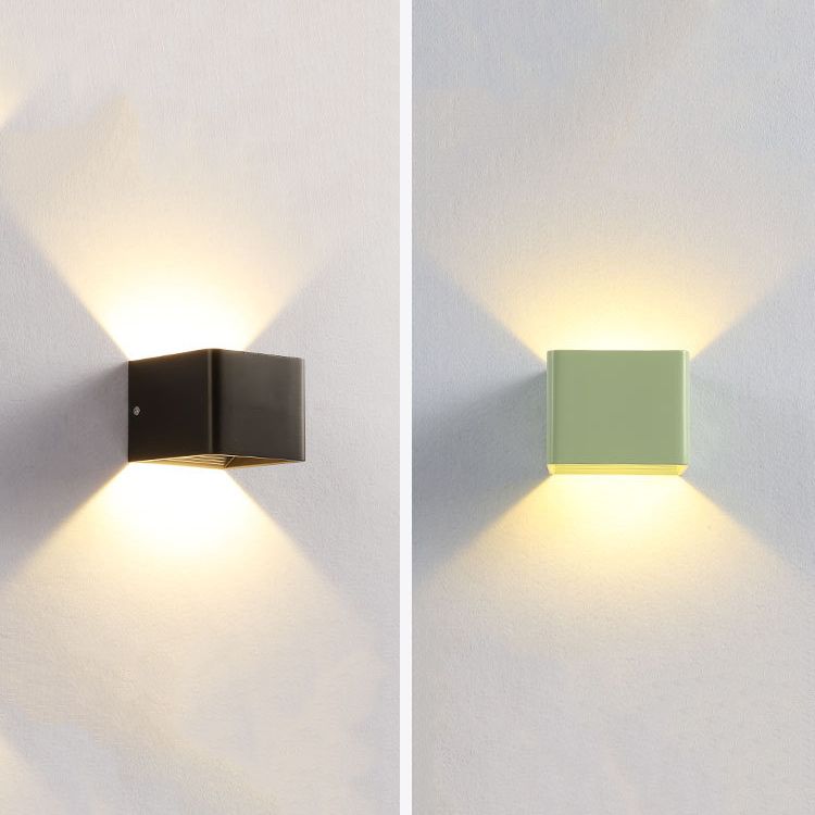 Rectangular Staircase LED Wall Lamp Aluminum Macaron Style Wall Washer Sconce