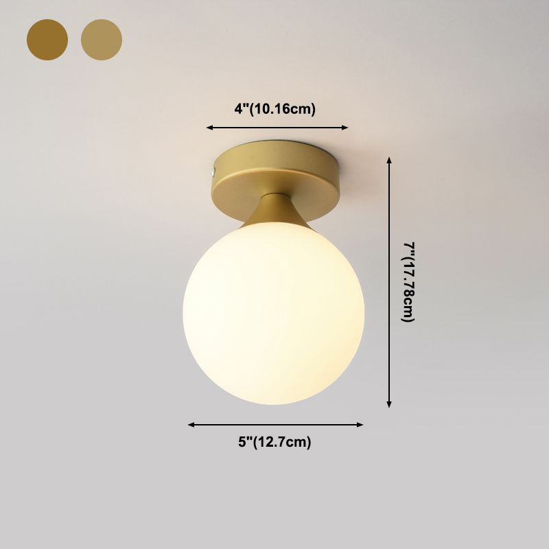 Plafonnier sphérique de style contemporain, luminaire monté au plafond pour allée en verre