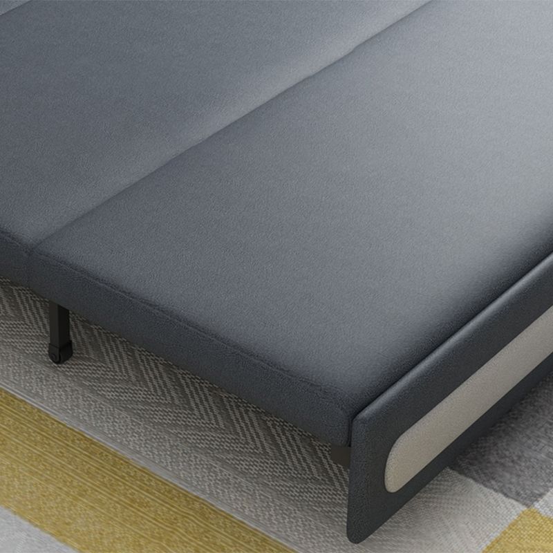 Gray Faux leather Sofa Bed 33.46" Wide Square Arm Sleeper Sofa