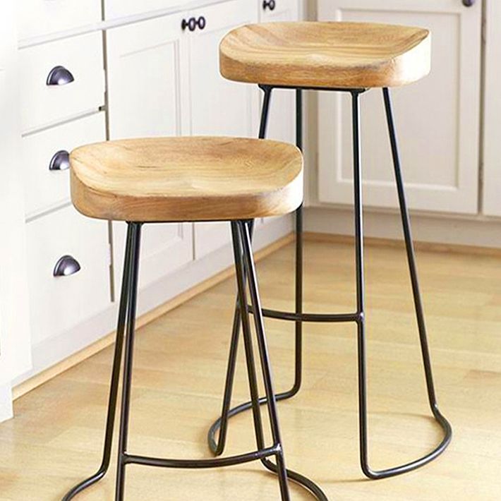 Saddle Seat Coffee Shop Bar & Counter Stool Modern Wood and Metal Dining Stool