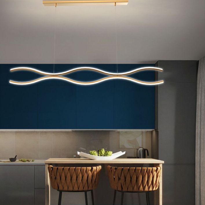 Lumo Curved Metal Island Light Light Modern Style Isola LED Light per sala da pranzo