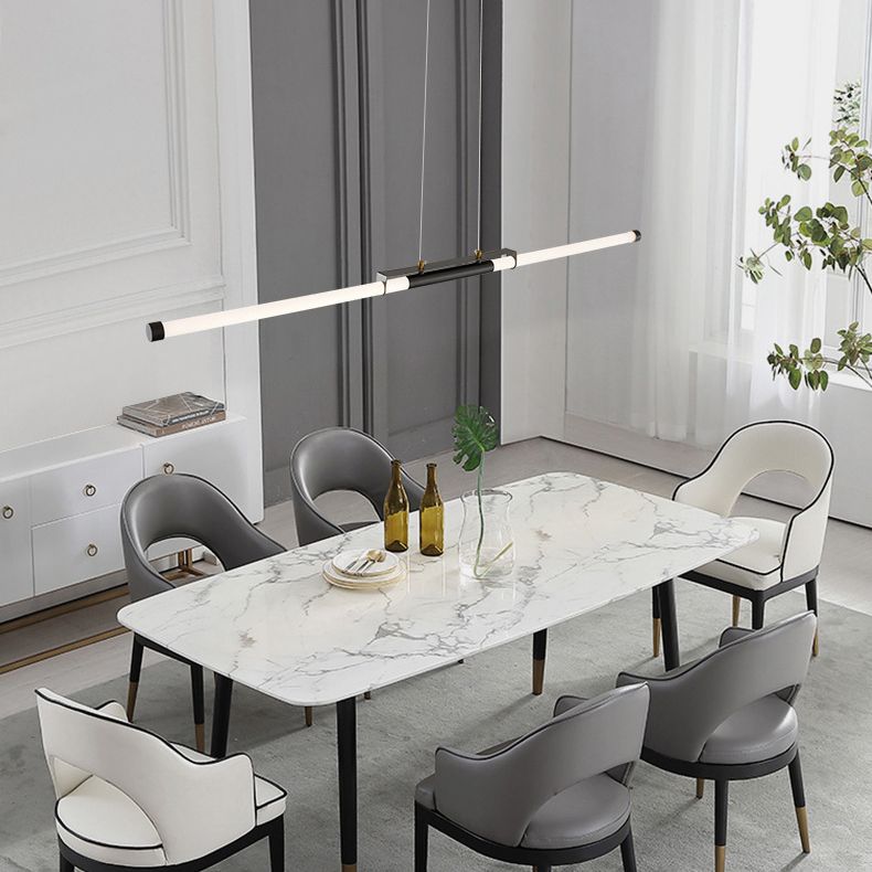 2-Light Linear Island Pendant Lighting Modern Metal Island Light Fixtures