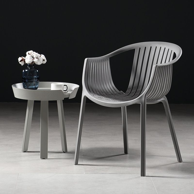Contemporary Dining Chairs Arm Chair with Plastic Legs for Home