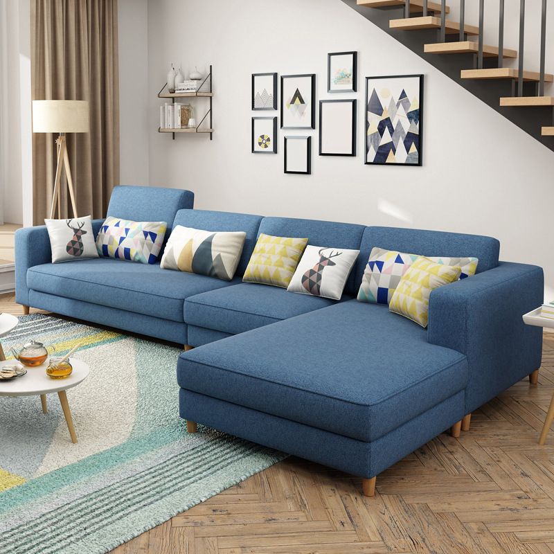 Contemporary Sectional with Adjustable Pillow Back and Square Arms