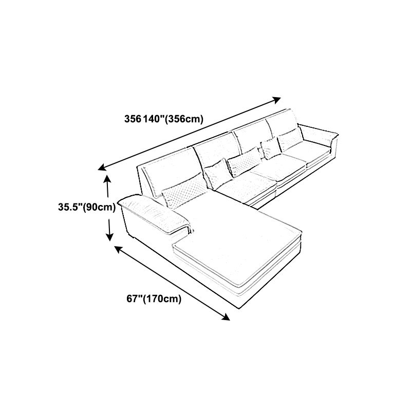 Assembled 3-seater Sofa and Chaise Recessed Arm Settee Furniture