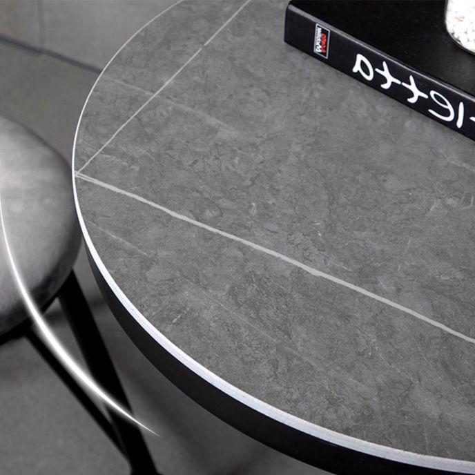 Industrial Style Gray Stone Top Bar Table Set 1/2/3 Pieces Counter Table with High Stools