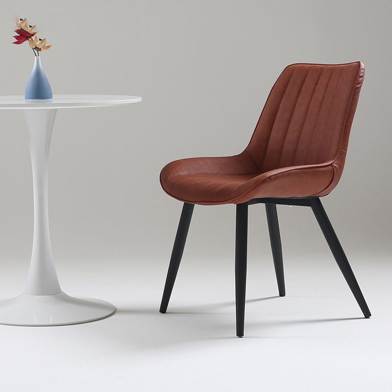 Nordic Cushioned Dining Chair 33"H Parsons Chair with Metal Base for Restaurant