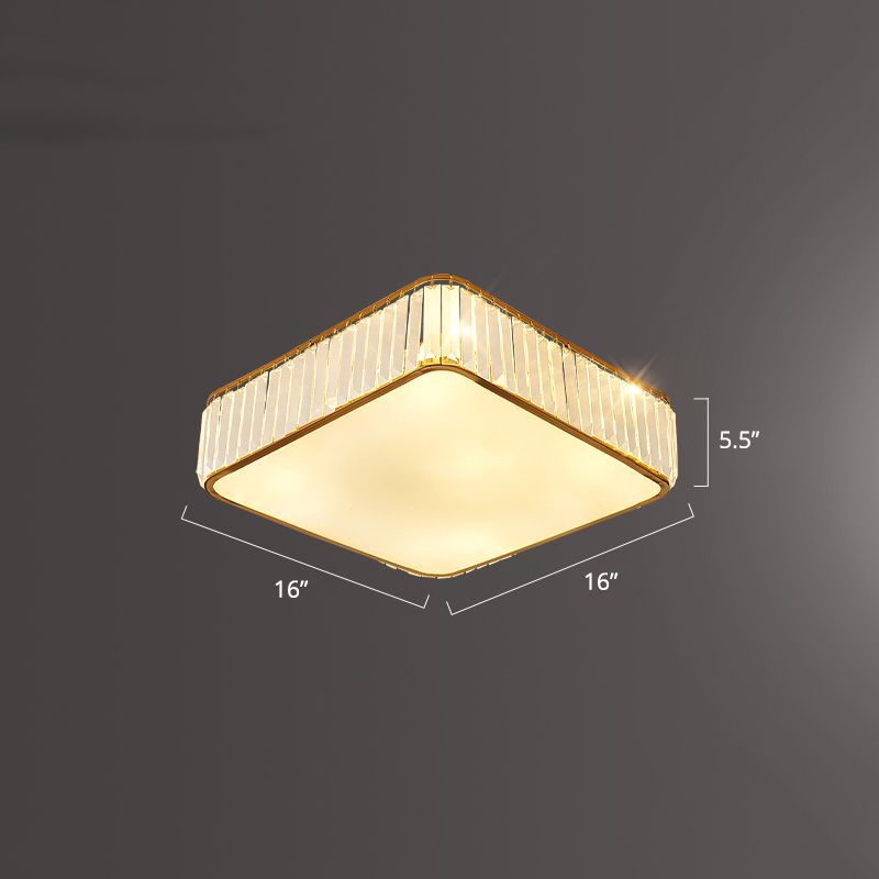 K9 Crystal Square Flush Mount Lighting Fixture Minimalist Ceiling Flush Mount for Bedroom