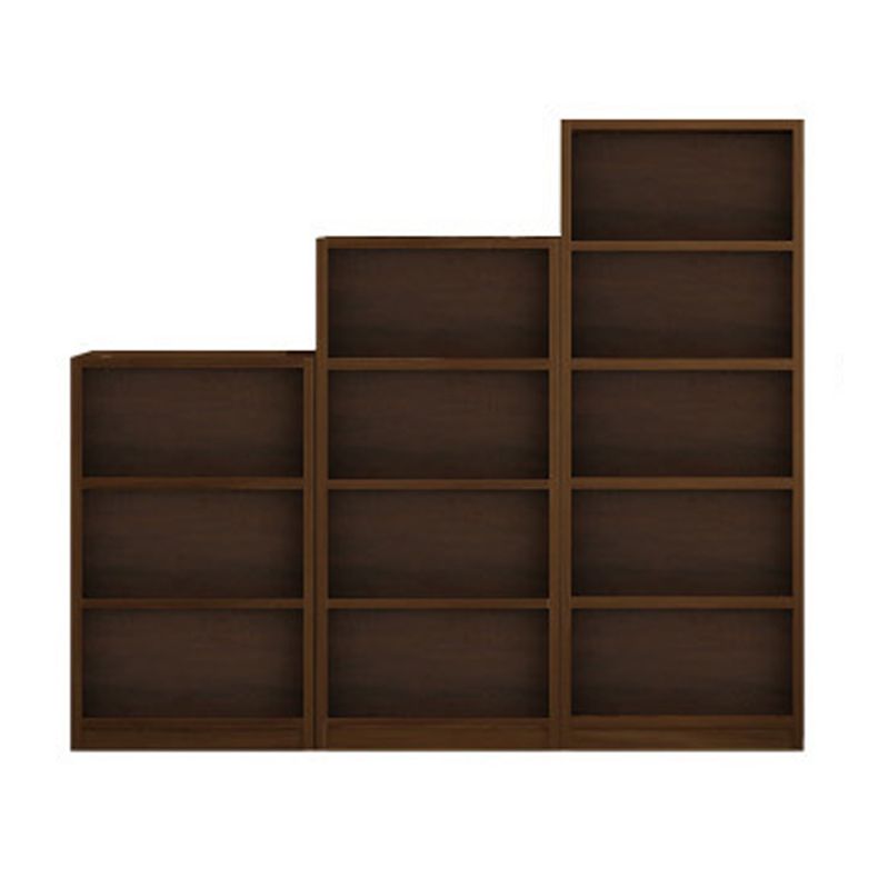9.65"W Bookcase Contemporary Style Closed Back Brown Bookshelf for Home Office