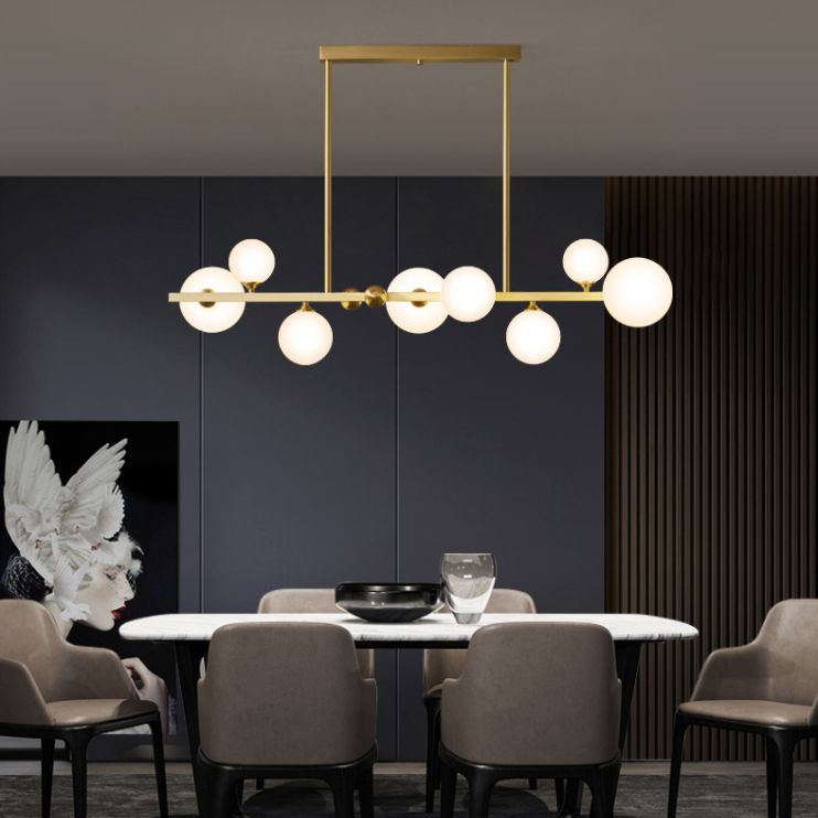 Luce a 8 luci di vetro isola in stile moderno in stile creativo a sospensione a sospensione per sala da pranzo