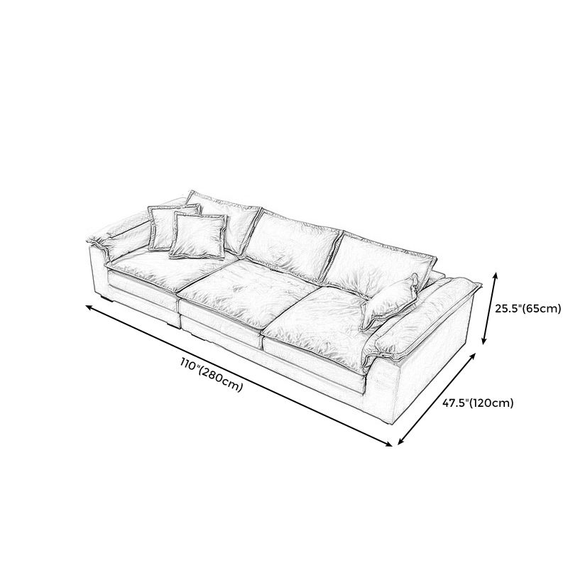 Fabric Pillow Top Arm Sectional Sofa 25.6"High Removable Cushions Sofa with Slipcover