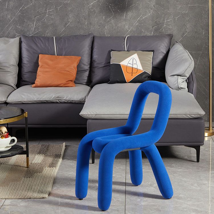 Modern Velvet Dining Room Chair Armless Metal Side Chair for Home Use