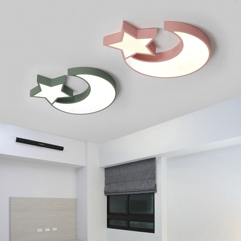 Plafonnier géométrique moderne et concis à LED Macaron en fer forgé avec abat-jour en acrylique