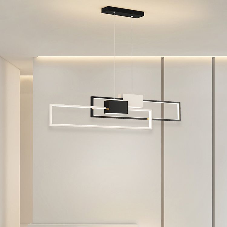 Linear Shape Island Lights Contemporary Style Metal 4 Light Island Pendant Lights