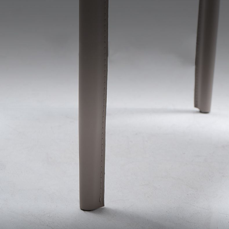 Modern Leather Armless Dining Chair Wingback Side Chair for Restaurant Use