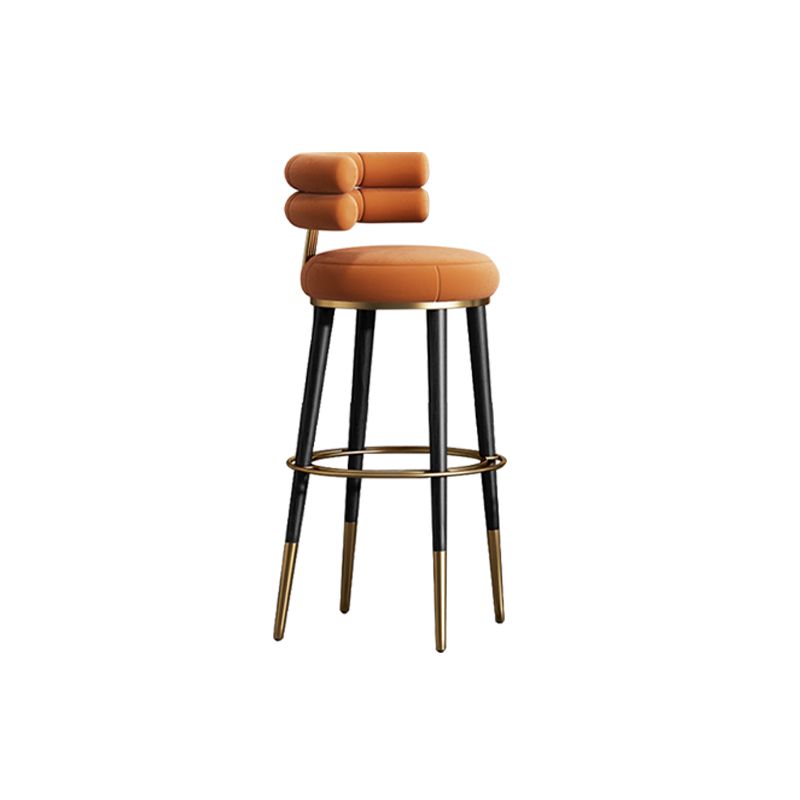 Glam Velvet Upholstered Bar Stool Indoor Low Back Armless Stool