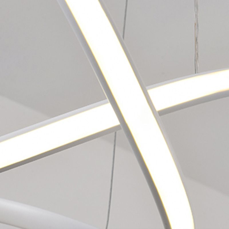 Modern Artistic LED Linear Pendant Light Aluminium Hanging Lamp with Silicone Shade