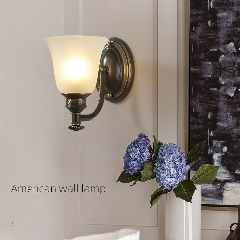 Frosted White Glass Sconce Light Cone Industrial Wall Sconce Light for Living Room