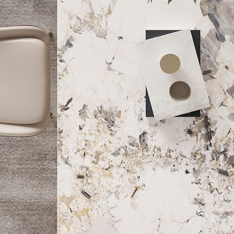 Glam Dining Table Set 1/2/3/5/7 Pcs Sintered Stone Dining Table with Upholstered Chairs