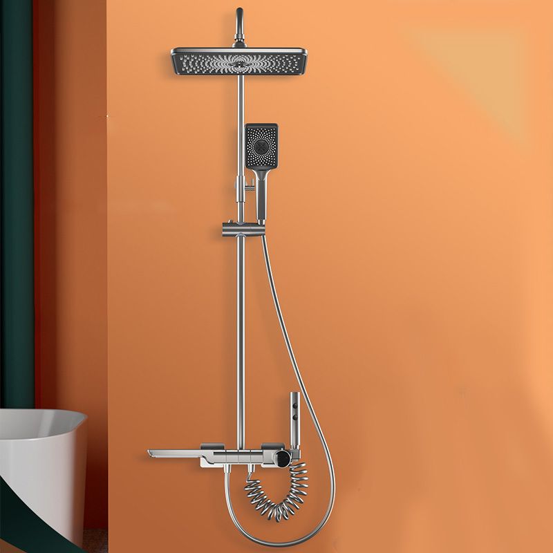 Modern Shower Head Combo Gray Valve Included Tub and Shower Faucet