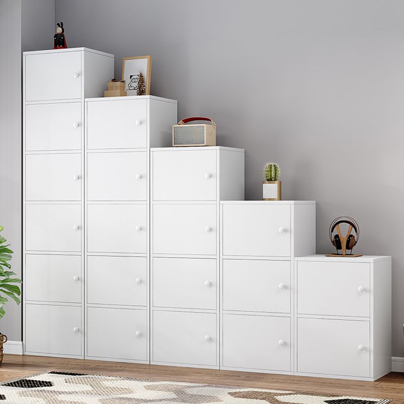 Modern Engineer Wood Bookshelf Closed Back Bookcase with Door for Home Office