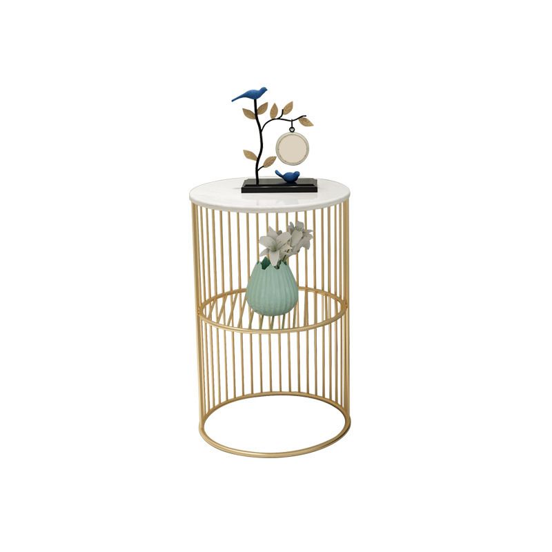 21.65" Tall Contemporary Style Side End Table Metal Frame Round Sofa Side Accent Table