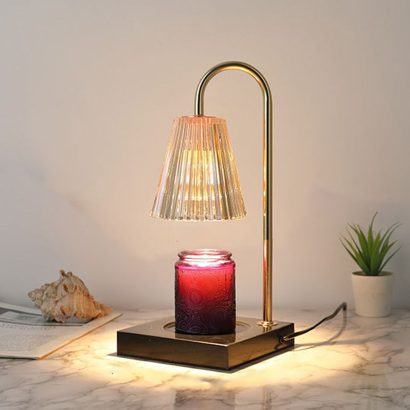 1 tavolo da cono leggero leggero lampada da tavolo in vetro in stile moderno, aromaterapia non inclusa