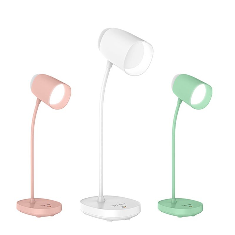 Lámpara de estudio de tono de cúpula alargada Macaron Plástica para niños Ligera de mesa LED