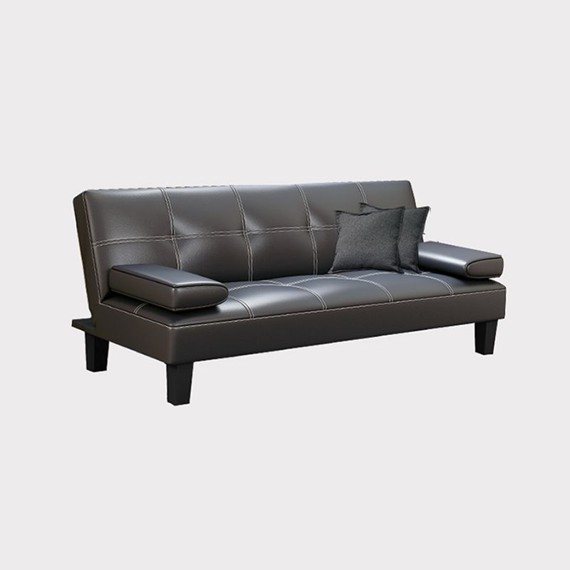 Faux Leather Pillow Top Arm Loveseat with Foldable and Wear-resisting for Living Room
