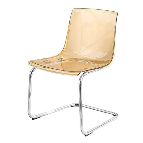 Acrylic Dining Armchair Contemporary Side Chair with Silver Base