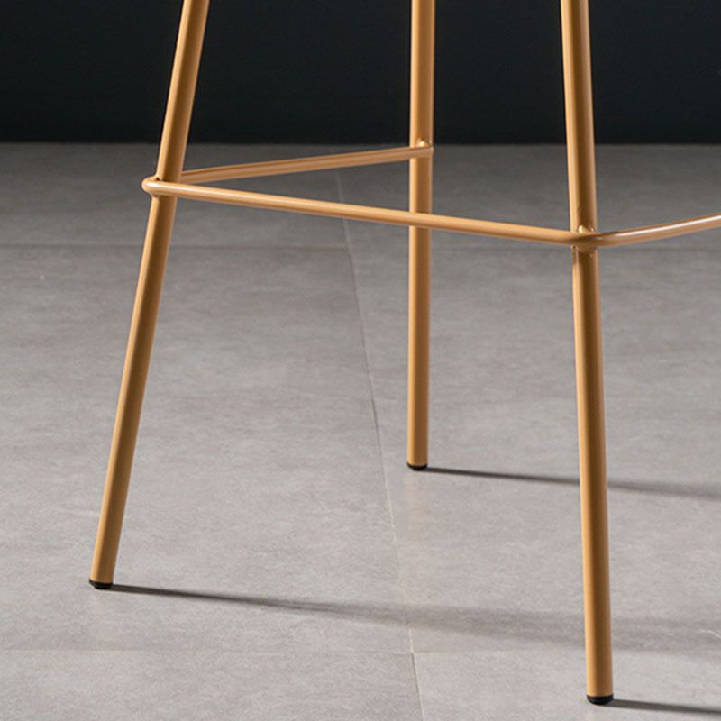 Modern Plastic Seats Macron Barstool Metal 4 Legs Bar Stool for Indoor, Set of 2
