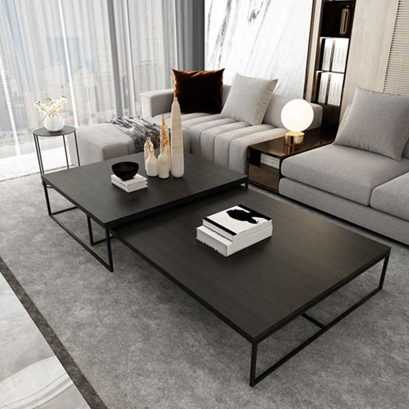 North European Wood Coffee Table Rectangle Frame Cocktail Table