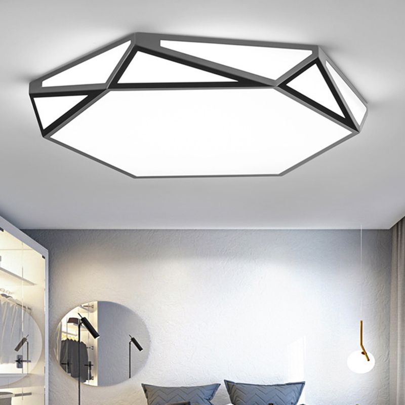Minimalism Ceiling Light Fixture Geometry LED Flush Mount for Living Room