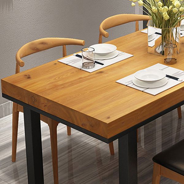 Industrial Rectangle Dining Set 1/2/5 Pieces Solid Wood Dinette Set for Shop