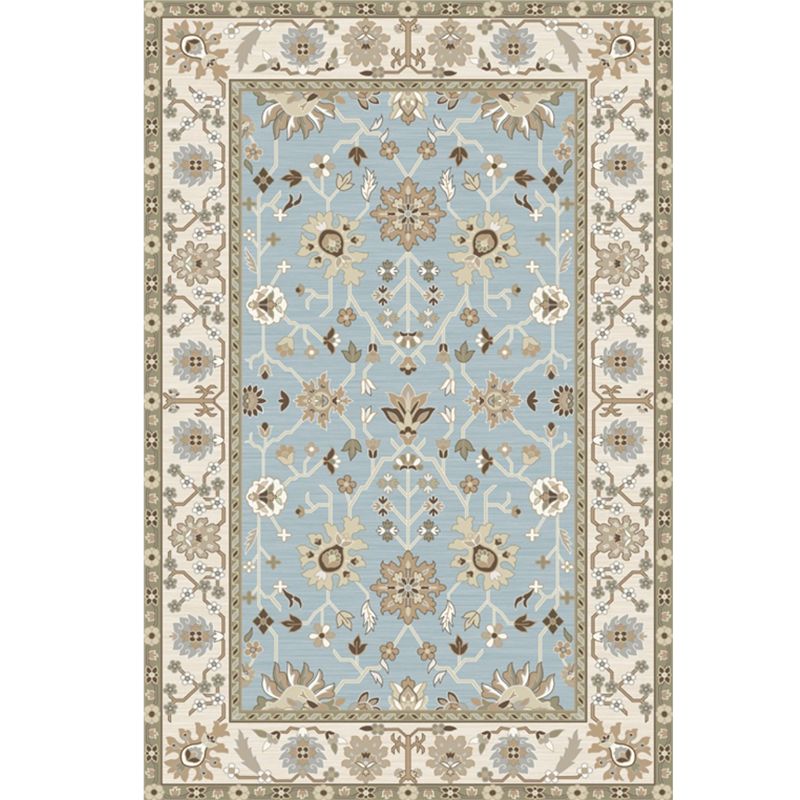 Whitewash Jacquard Print Rug Multicolor Persian Carpet Synthetics Anti-Slip Washable Stain Resistant Rug for Tearoom