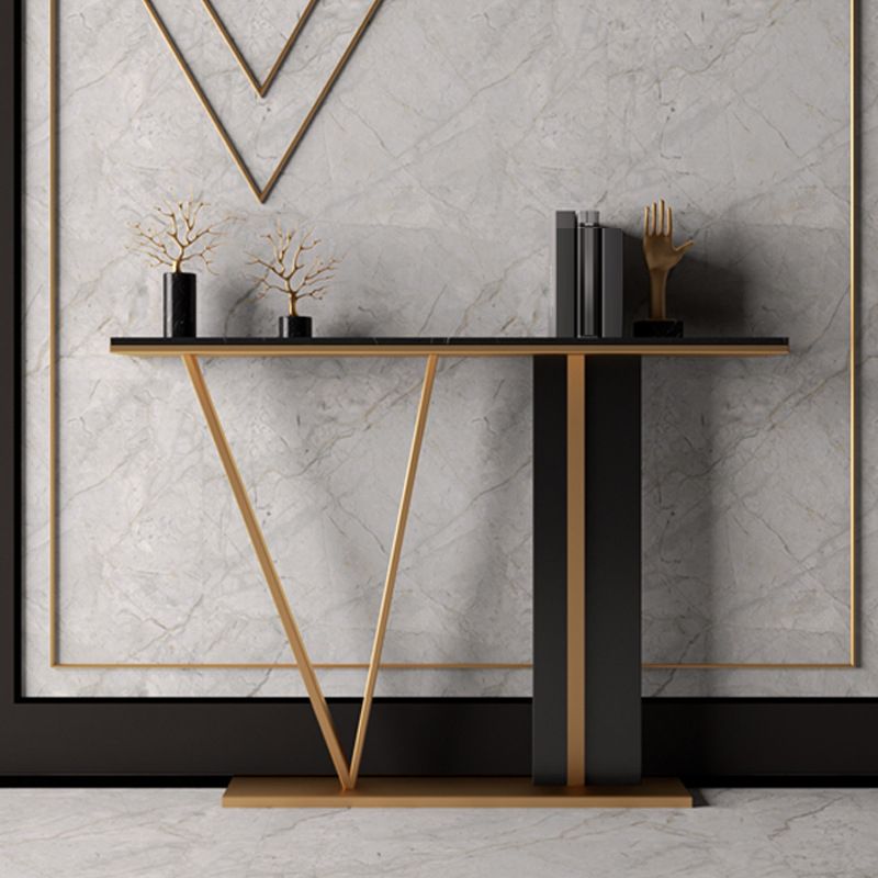 Glam Scratch Resistant Console Table Stain Resistant Stone Console Sofa Table for Hall