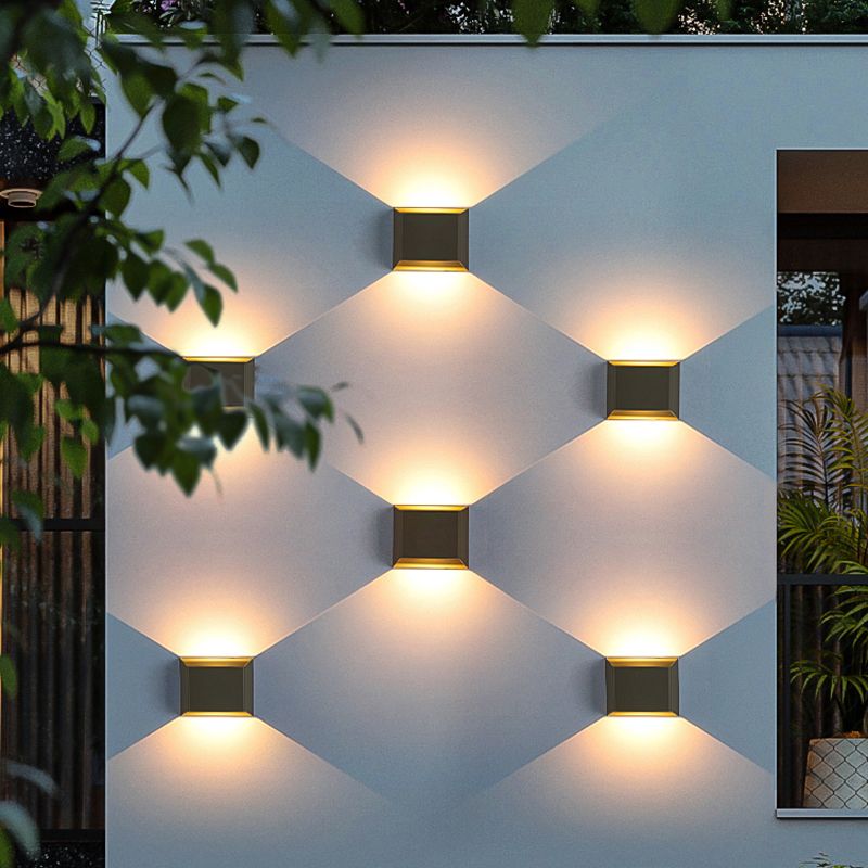 Grey Aluminum LED 1 - Light Wall Fixture Square Wall Mounted Lighting