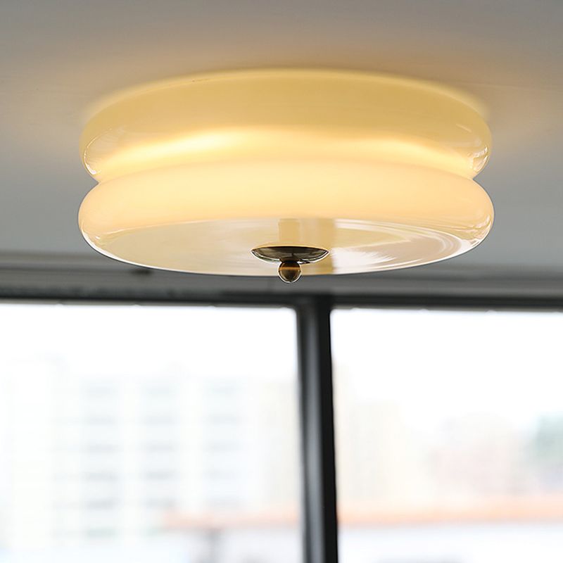 Flush Mount Lighting Modern Glass Flush Mount in White Finish